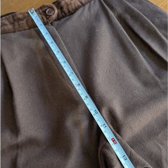 Valentino Miss V Brown Wool High-rise Straight Leg Pants, size IT40/US4 - Picture 8 of 10